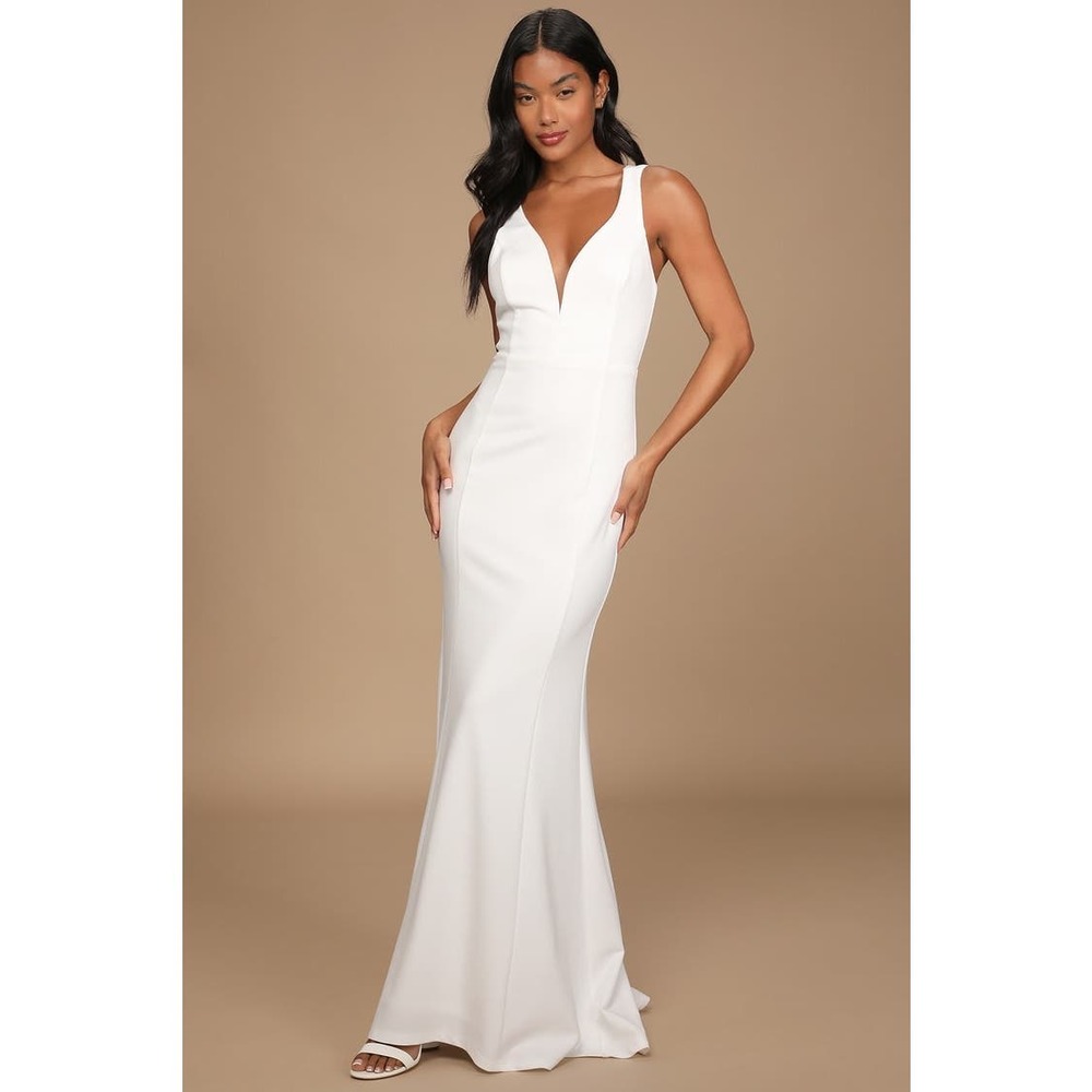 Love Galore White Mermaid Maxi dress